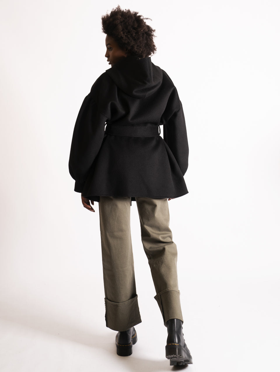 P.A.R.O.S.H. Parka in Doppio di Lana Nero Affare Del Giorno