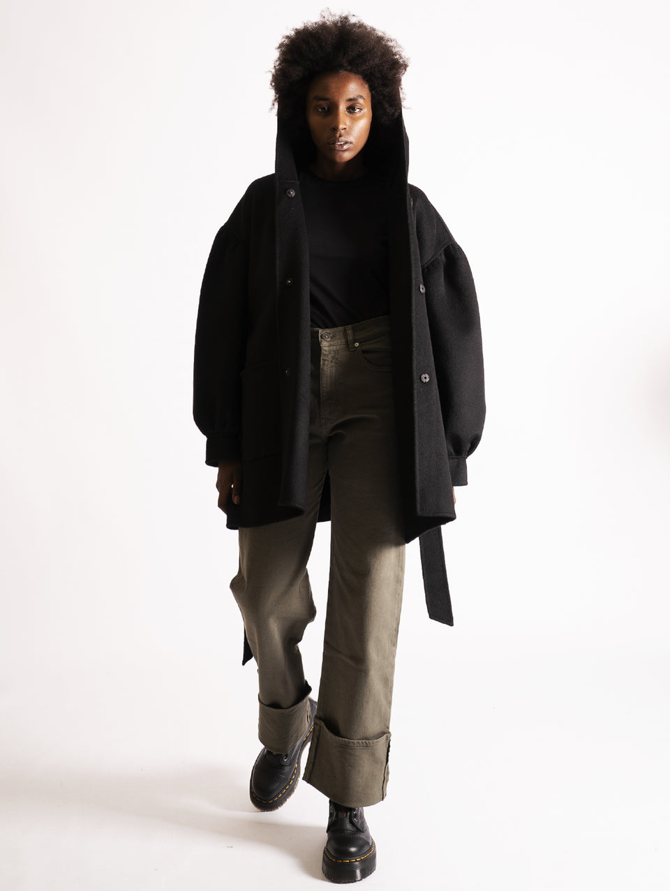 P.A.R.O.S.H. Parka in Doppio di Lana Nero Affare Del Giorno