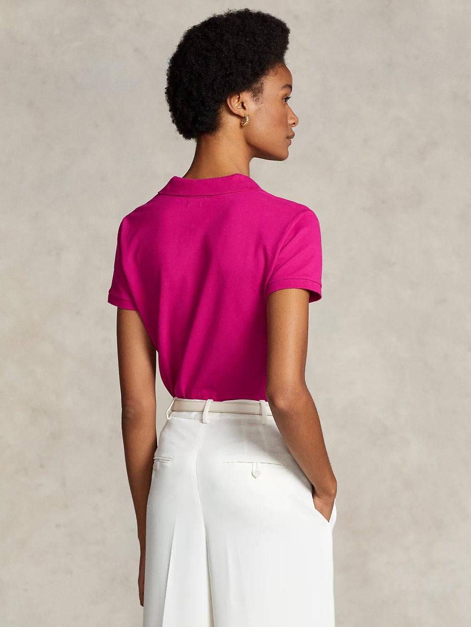 RALPH LAUREN Polo Manica Corta Slim Fit Rosa Sottocosto