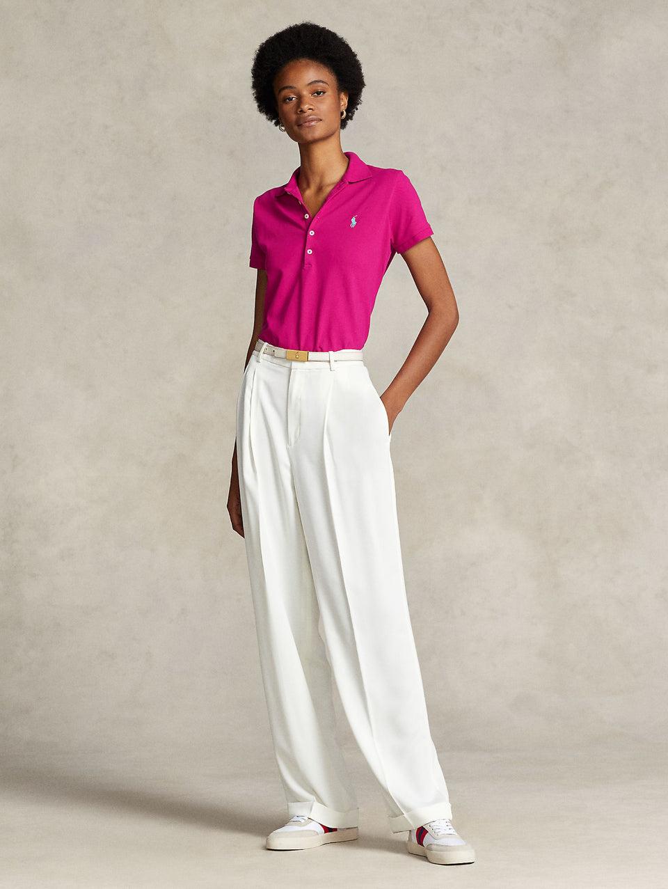 RALPH LAUREN Polo Manica Corta Slim Fit Rosa Sottocosto