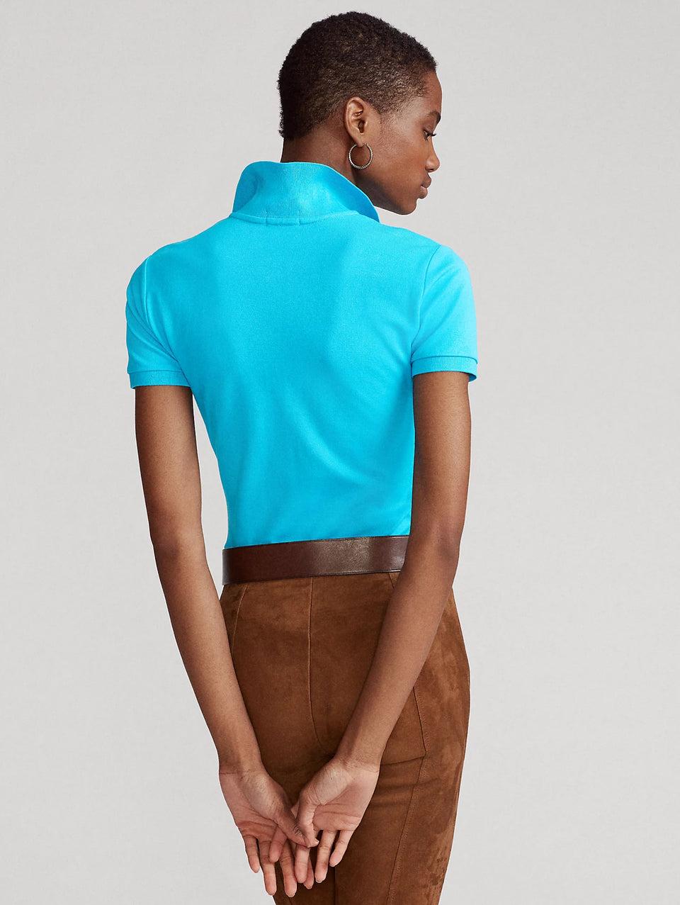 RALPH LAUREN Polo Manica Corta Slim Fit Turchese Convenienza