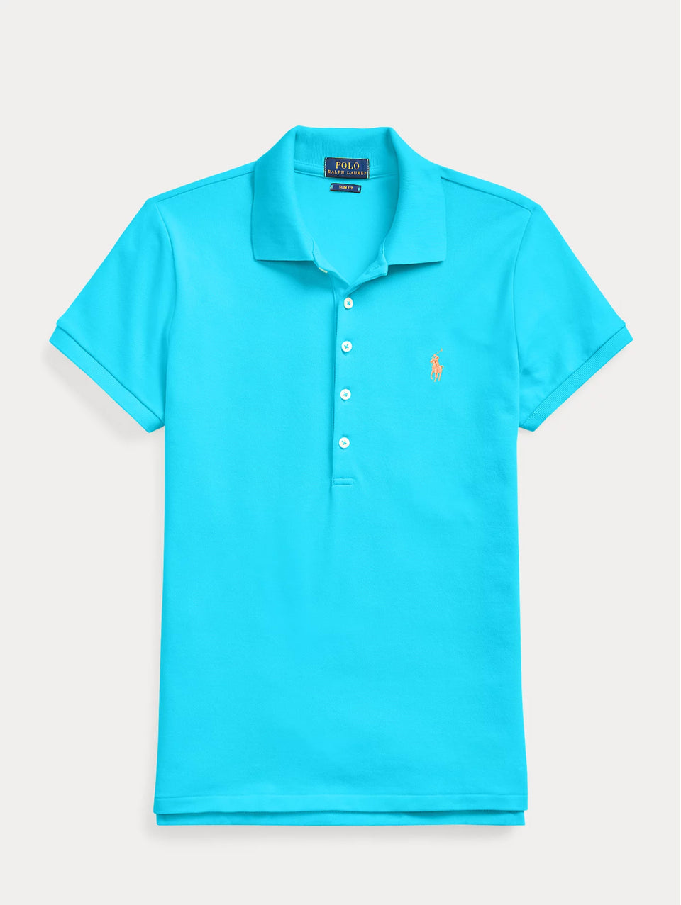 RALPH LAUREN Polo Manica Corta Slim Fit Turchese Convenienza