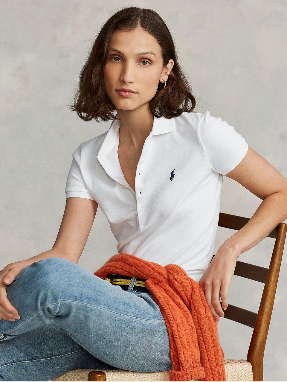 RALPH LAUREN Polo Slim Fit Bianco Novità