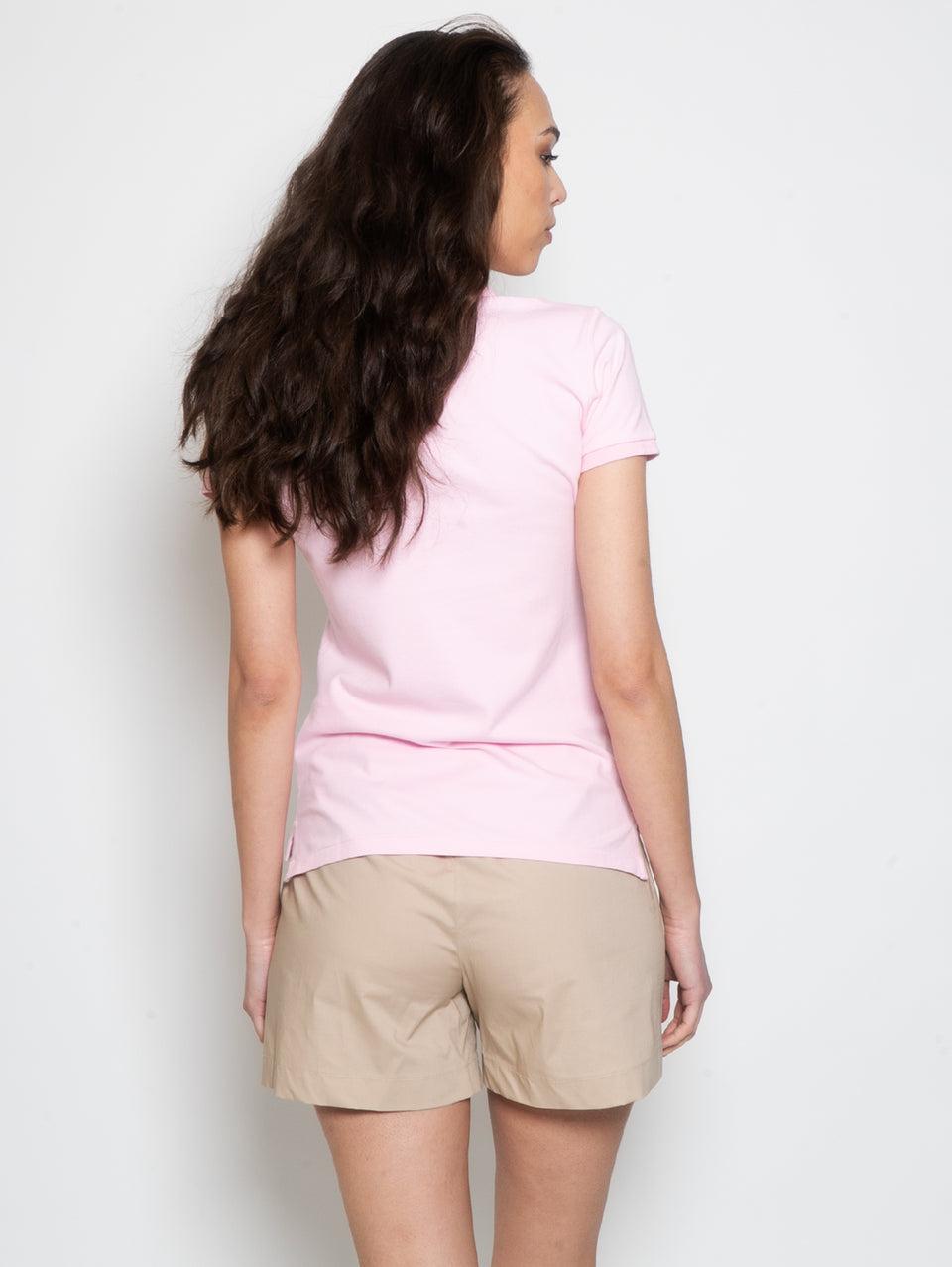 RALPH LAUREN Polo Manica Corta Slim Fit Rosa Presa