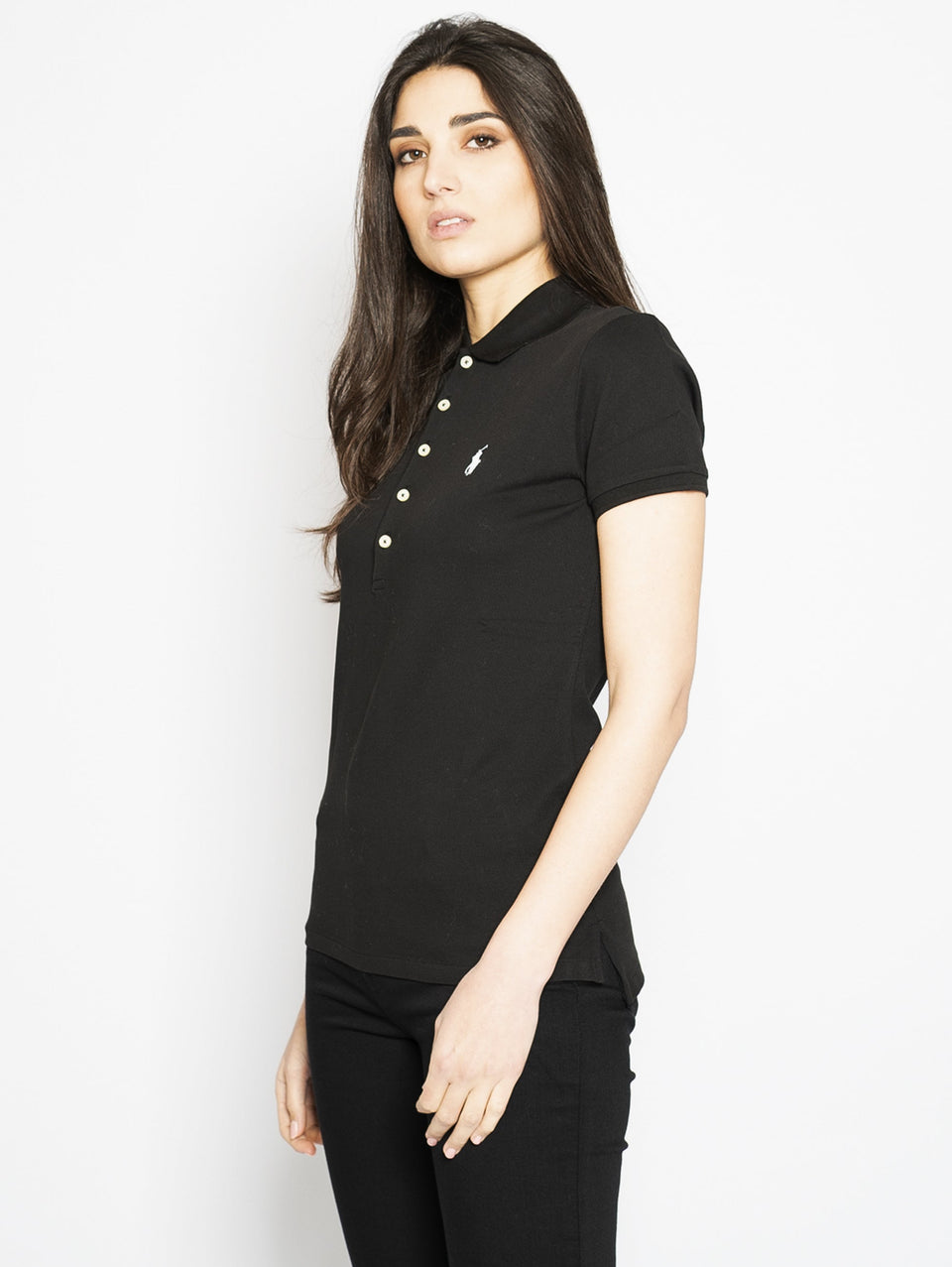 RALPH LAUREN Polo Skinny Nero Sconto