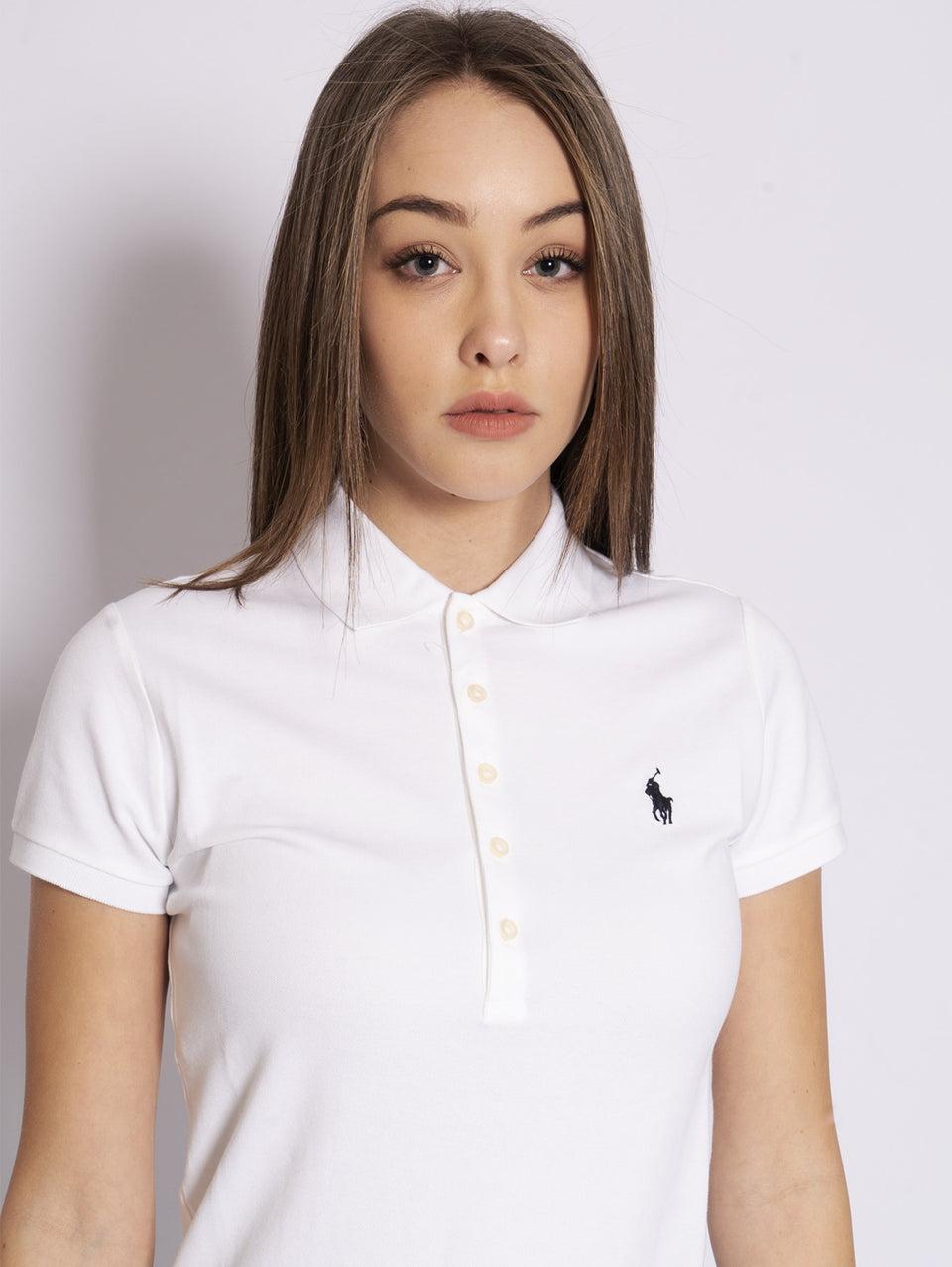 RALPH LAUREN Polo Skinny Bianco Offerta