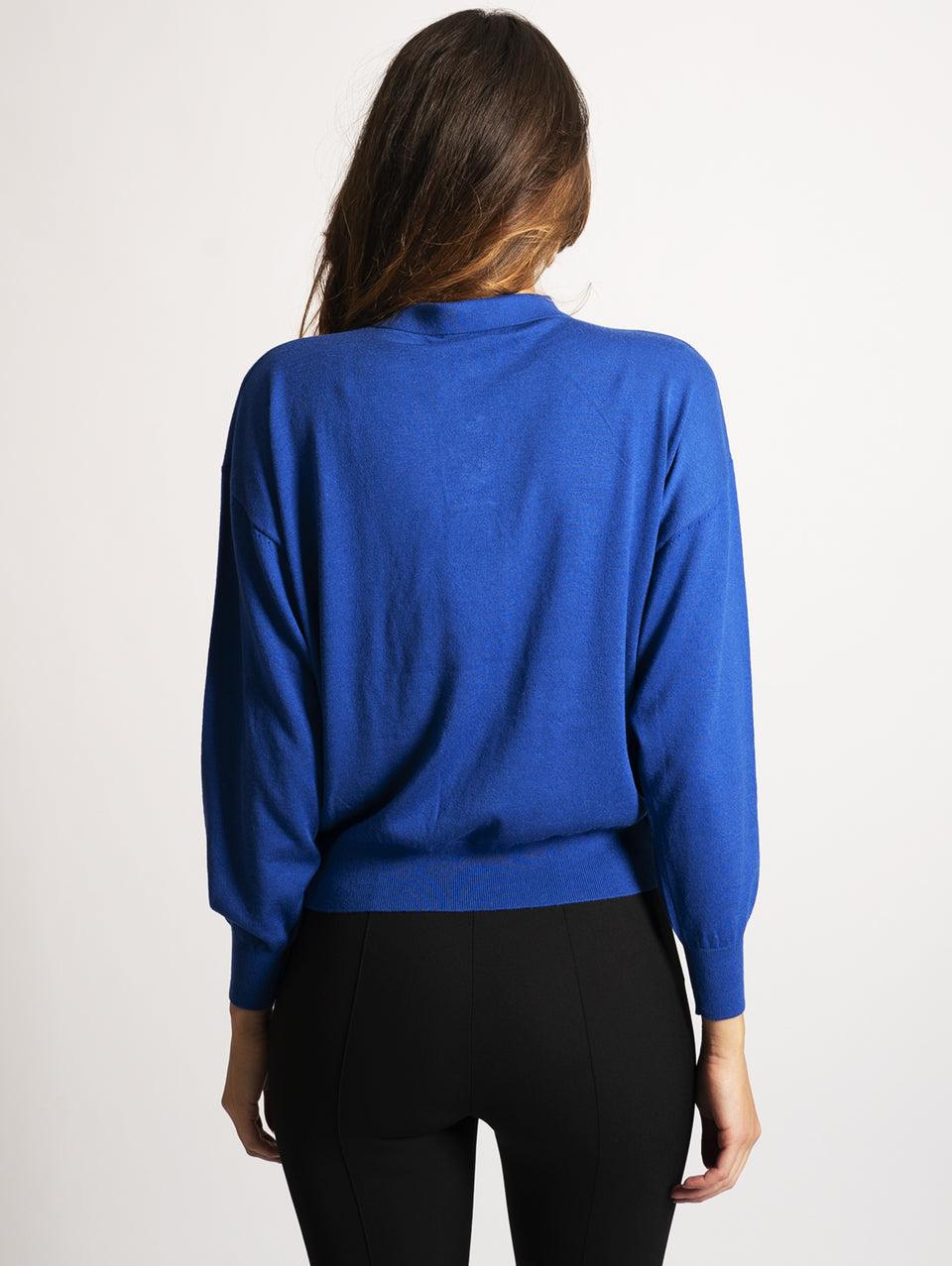 ESSENTIEL ANTWERP Maglia con Bottoni Gioiello Klein Blue Economico