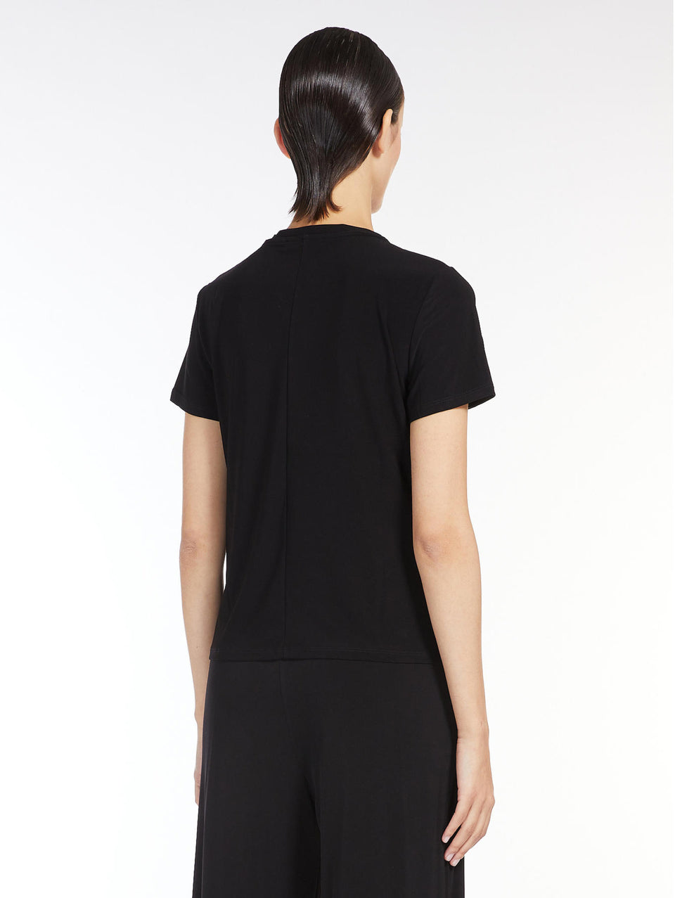 MAX MARA LEISURE T-shirt in Jersey Stretch Bugia Nero Negozio