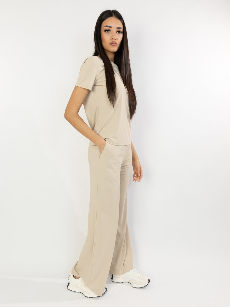 MAX MARA LEISURE T-shirt in Jersey Stretch Bugia Beige In Saldo