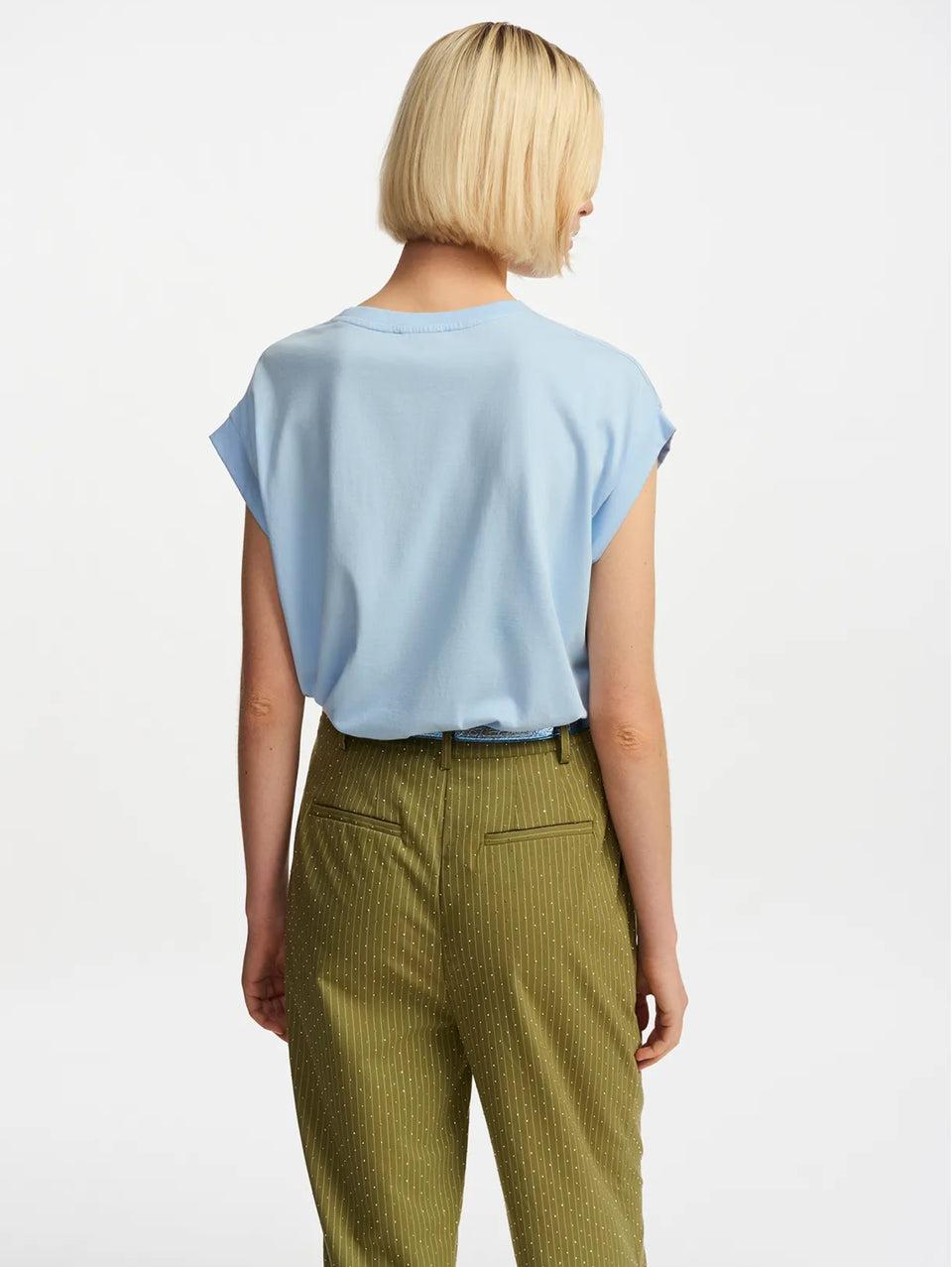 ESSENTIEL ANTWERP T-shirt con Ricamo Geco Blu Nuova