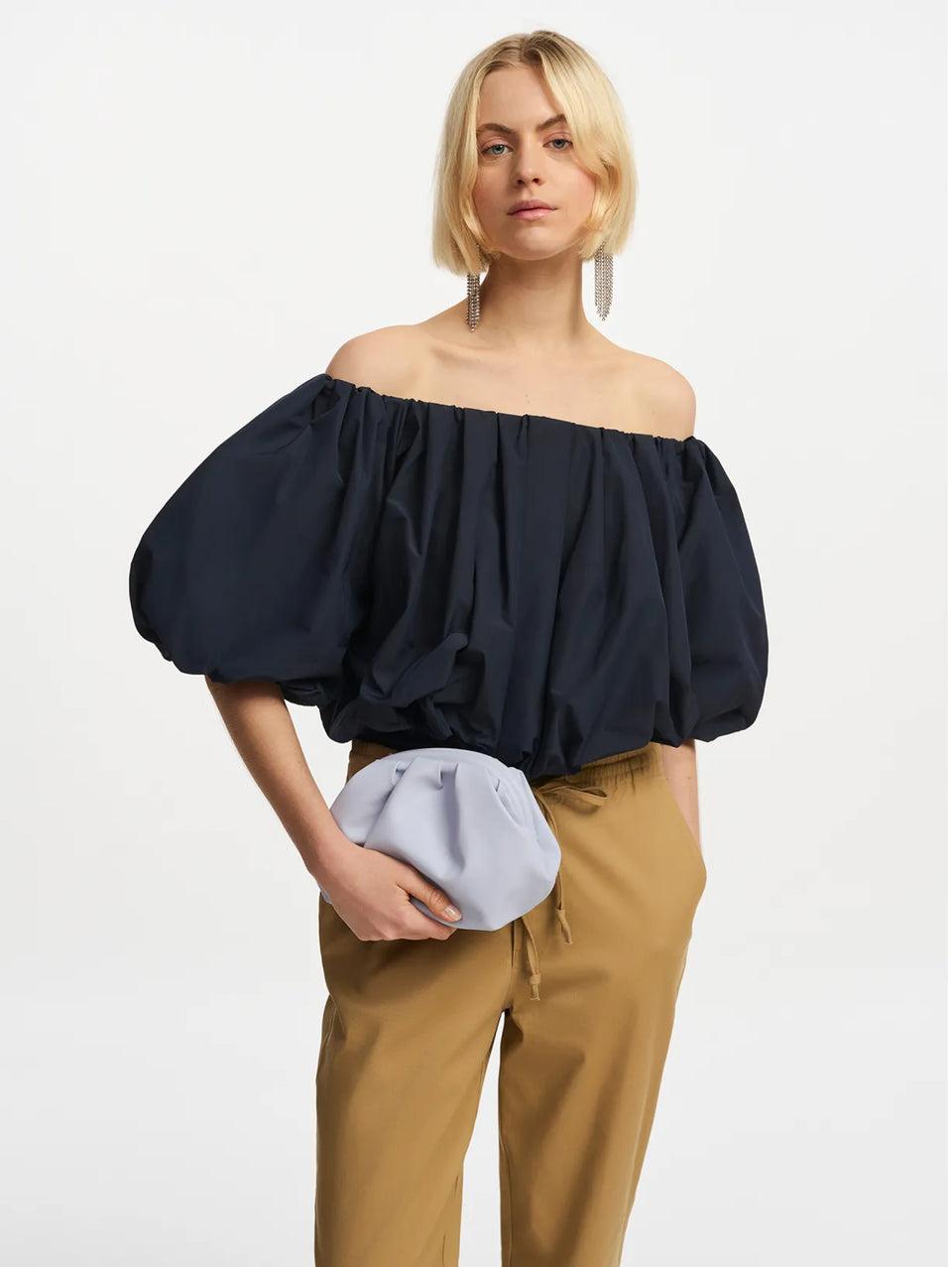 ESSENTIEL ANTWERP Body con Scollo Bardot Blu Comprare a buon mercato
