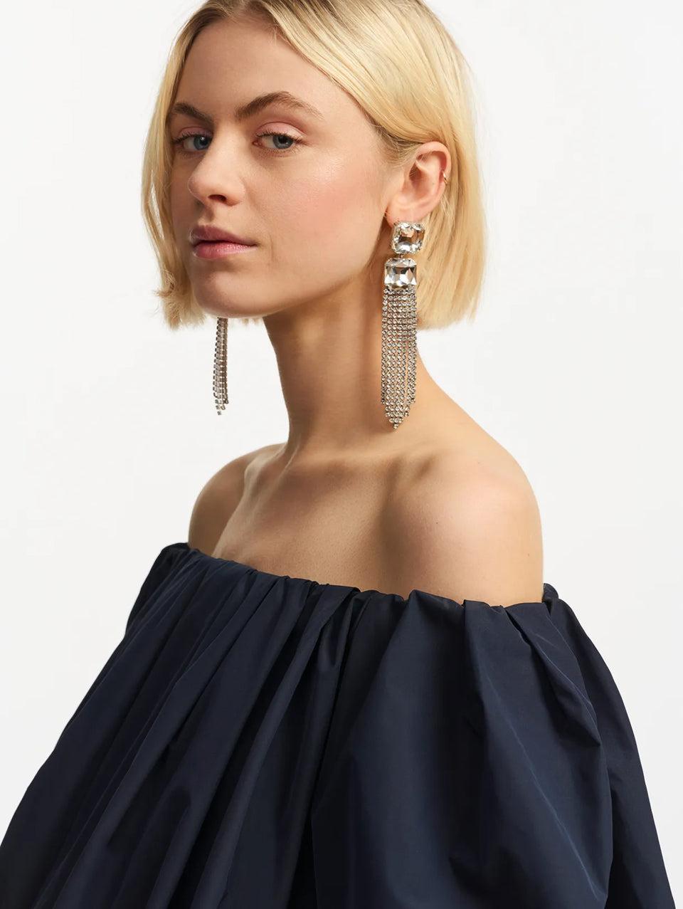 ESSENTIEL ANTWERP Body con Scollo Bardot Blu Comprare a buon mercato