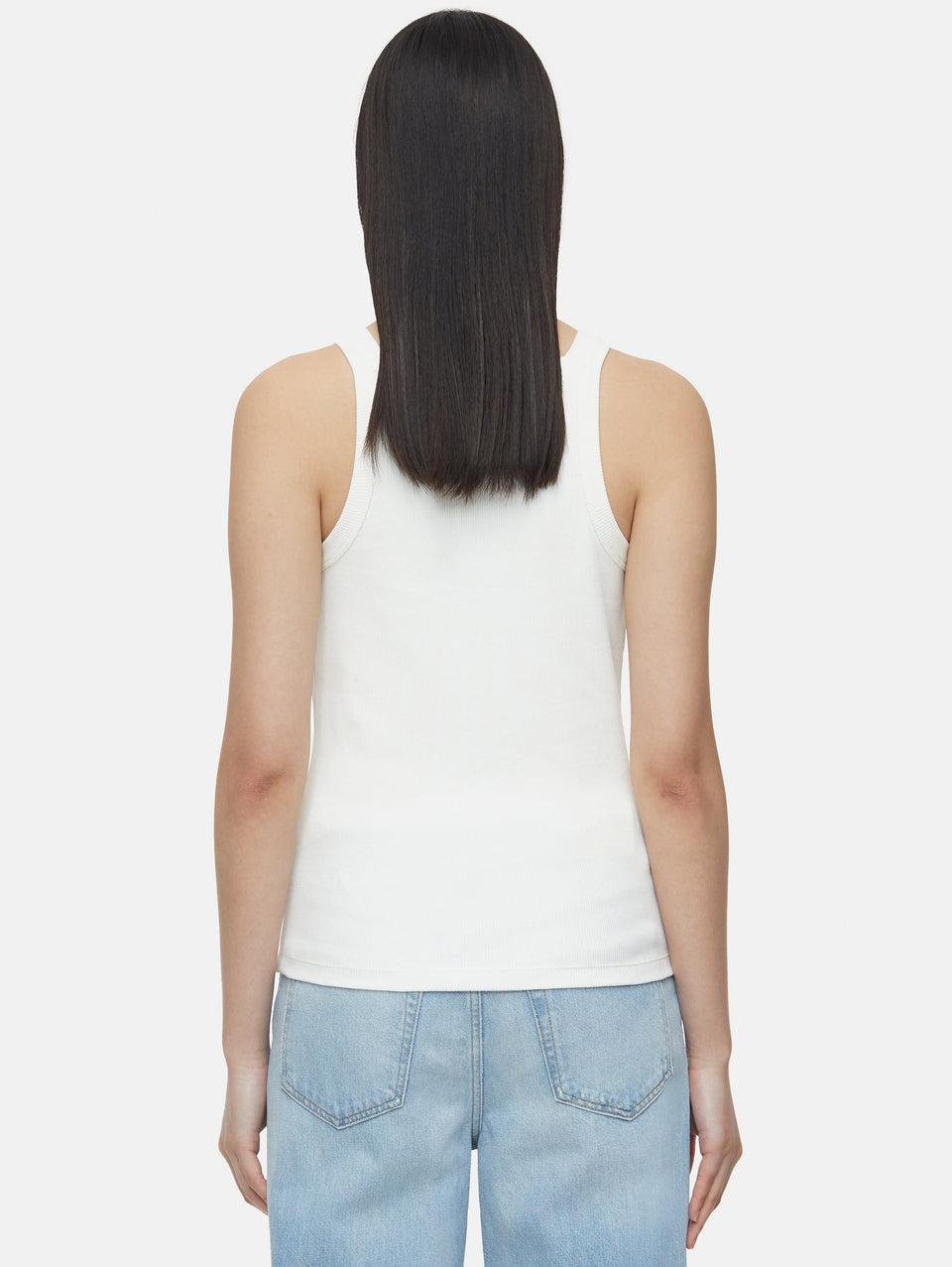 CLOSED Top in Cotone Stretch a Coste Avorio Flash Sale