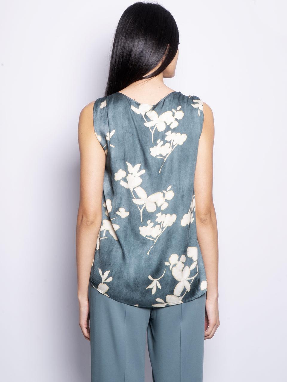 KILTIE Top in Viscosa con Stampa Floreale Verde Shopping online