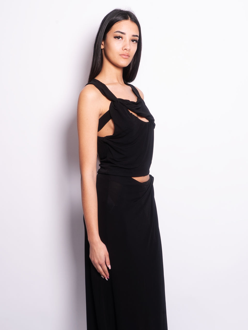 PINKO Top con Dettagli Torchon e Cut-Out Nero Vendite stagionali
