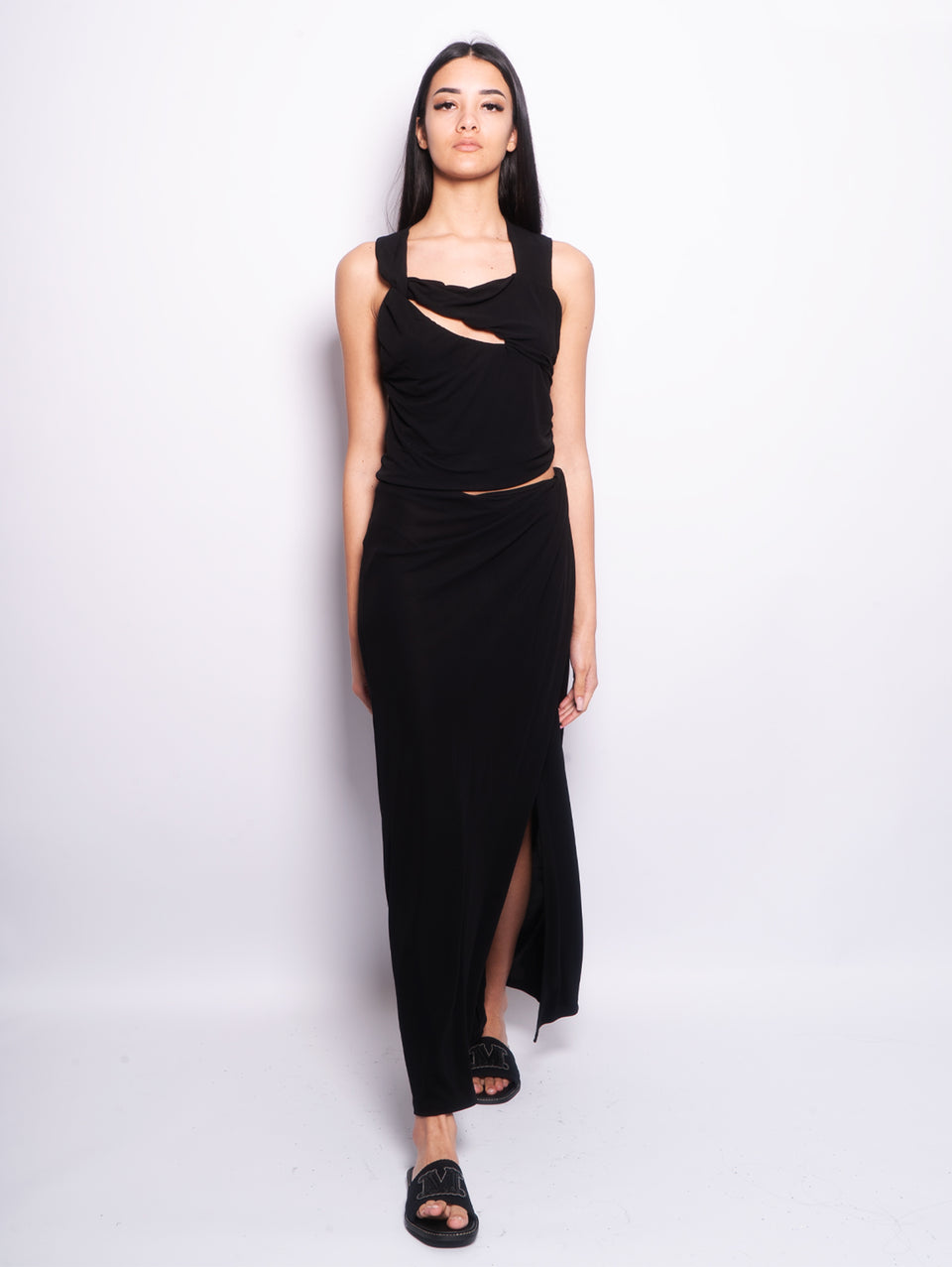 PINKO Top con Dettagli Torchon e Cut-Out Nero Vendite stagionali