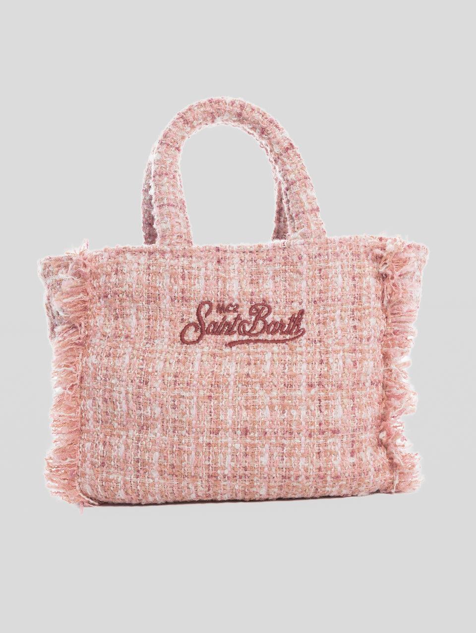 MC2 SAINT BARTH Borsa Vanity Mini in Tweed Rosa Nuovi prodotti