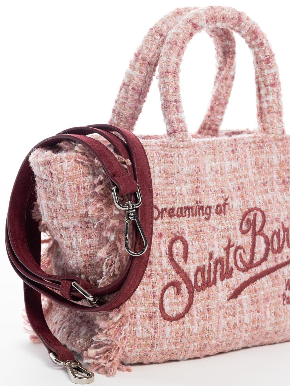MC2 SAINT BARTH Borsa Vanity Mini in Tweed Rosa Nuovi prodotti