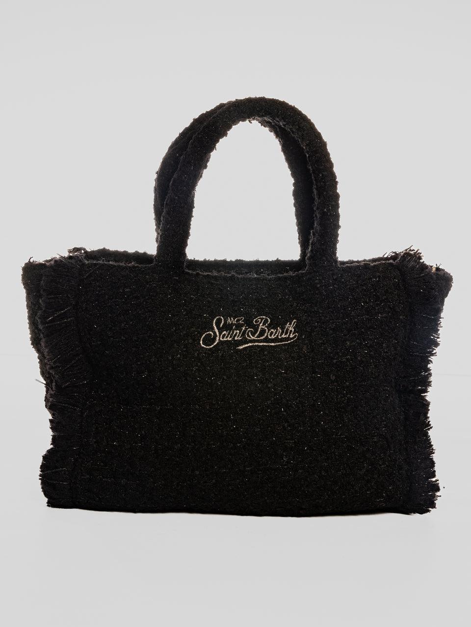 MC2 SAINT BARTH Borsa a Tracolla in Twedd Collette Nero Offerte stagionali