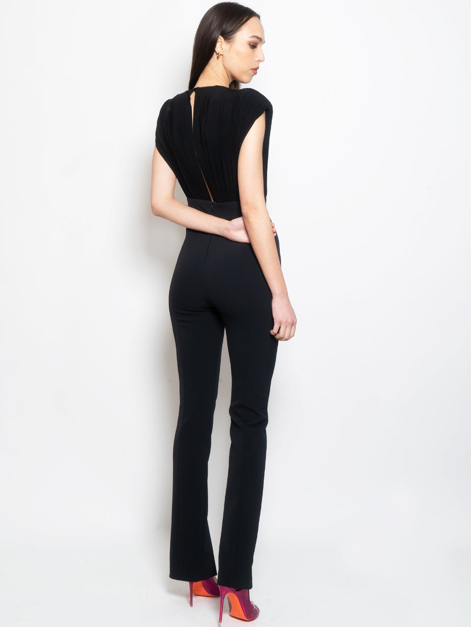 PINKO Tuta con Scollo Ampio Nero Rilascio limitato