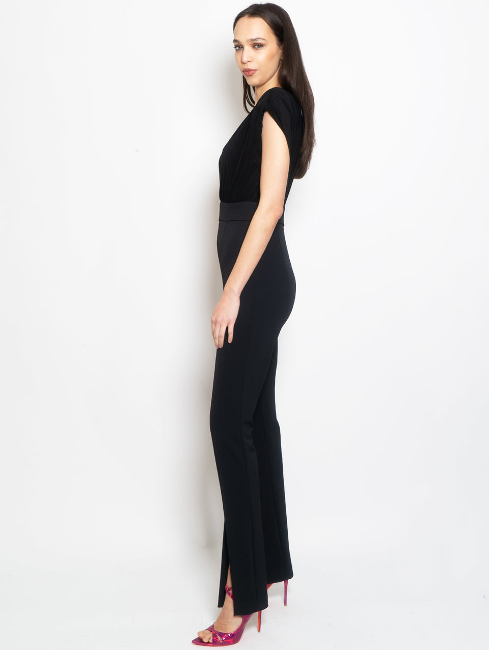 PINKO Tuta con Scollo Ampio Nero Rilascio limitato
