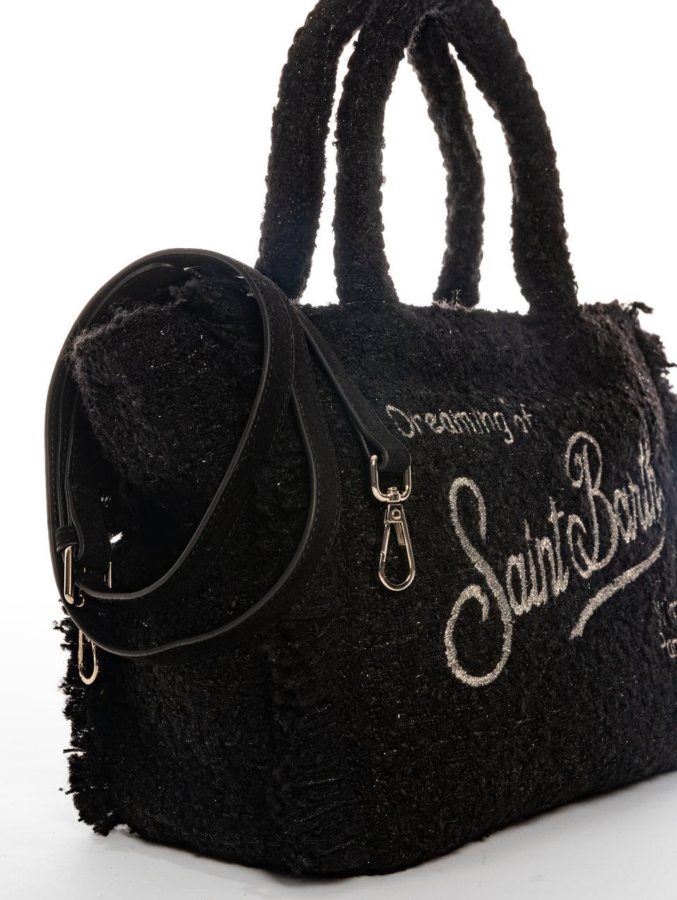 MC2 SAINT BARTH Borsa a Tracolla in Twedd Collette Nero Super sconto