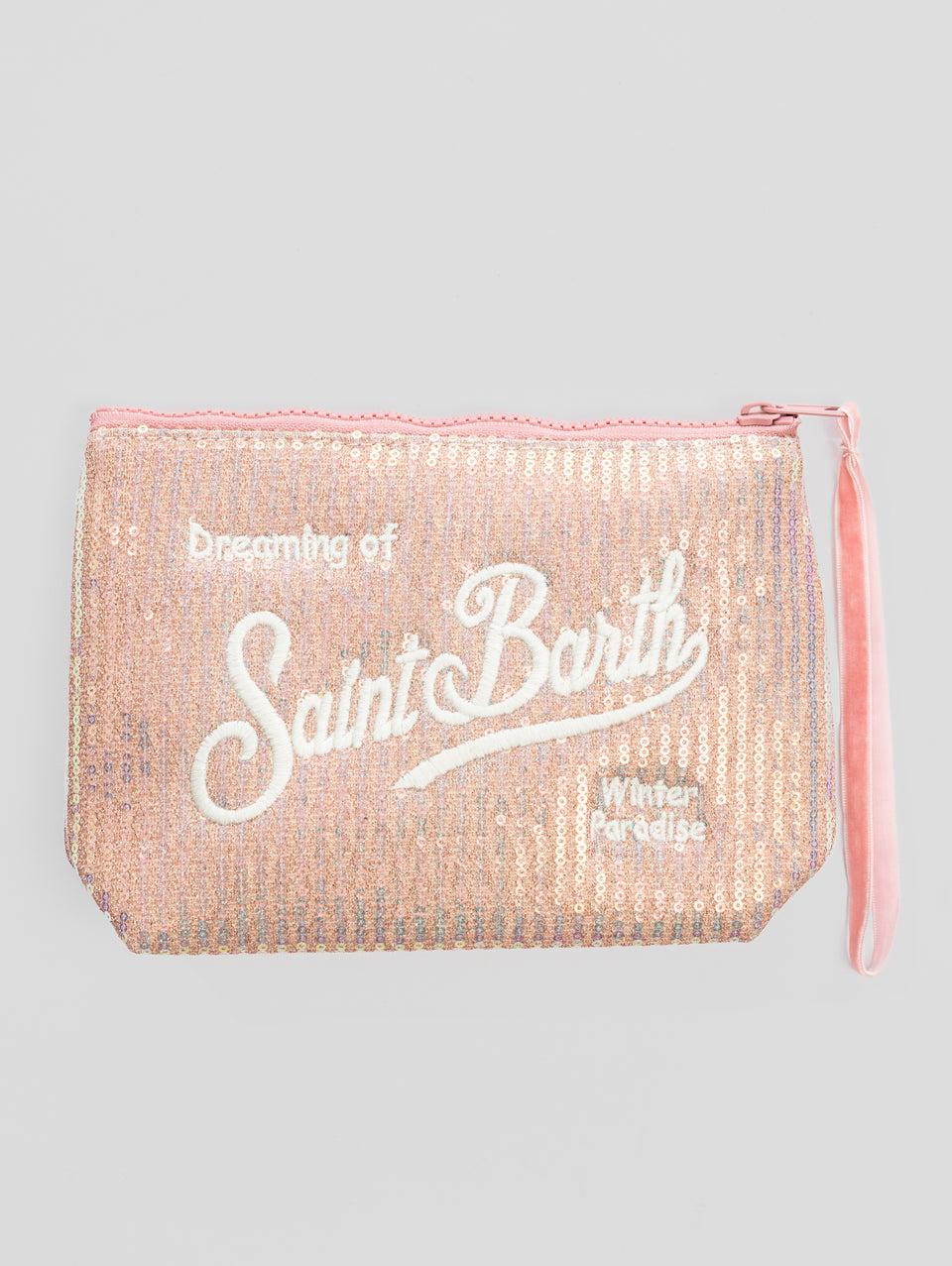MC2 SAINT BARTH Pochette in Paillettes Rosa Enormi sconti