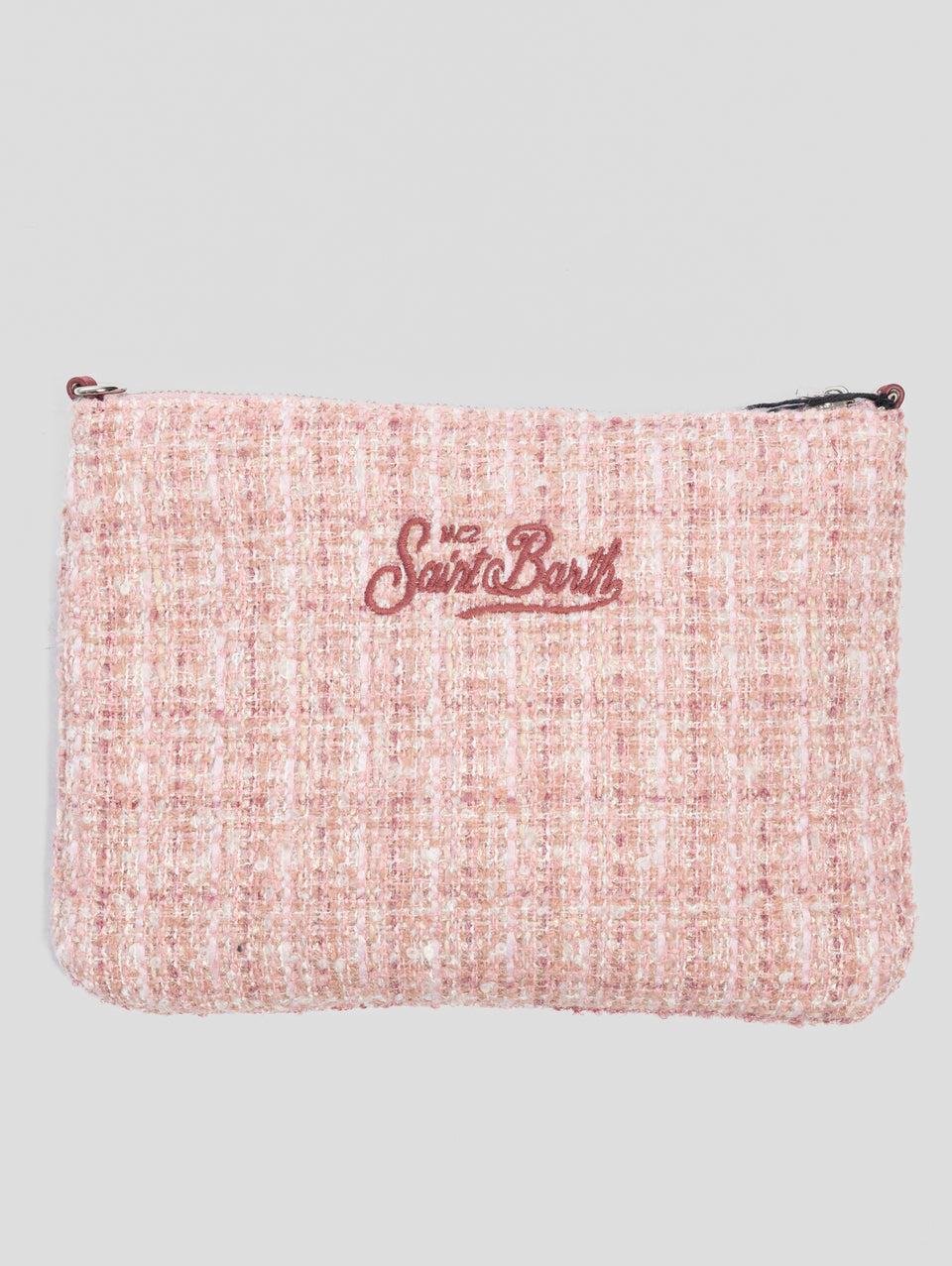 MC2 SAINT BARTH Pouch Parisienne in Tweed Rosa Limitato a 3 giorni