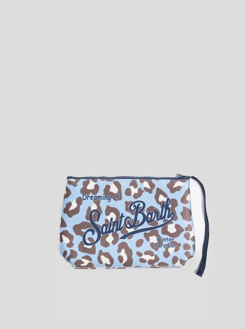 MC2 SAINT BARTH Pochette in Neoprene Animalier Blu Black Friday Prezzi