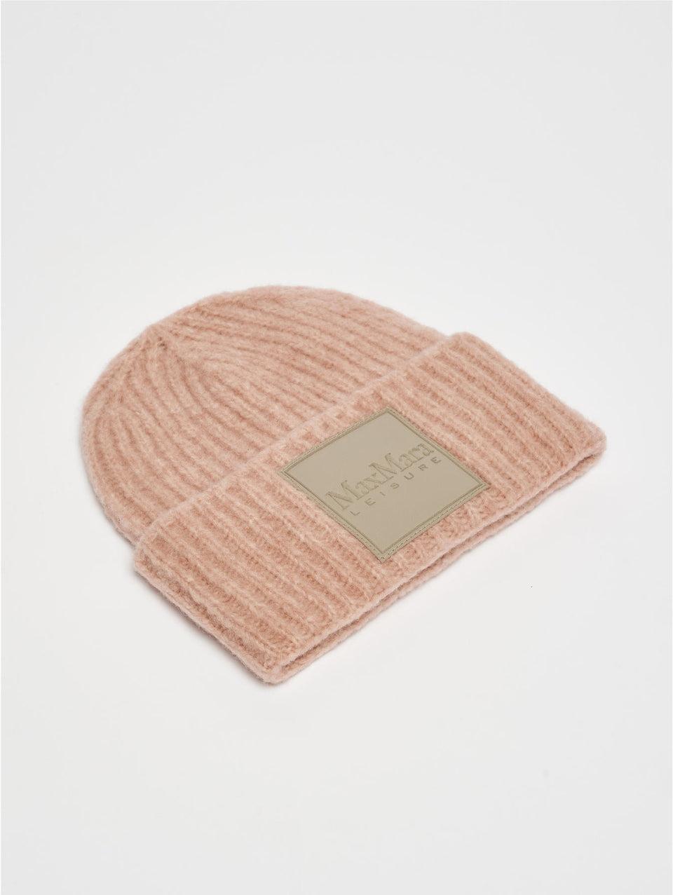 MAX MARA LEISURE Berretto in Lana a Coste Rosa Negozi Online