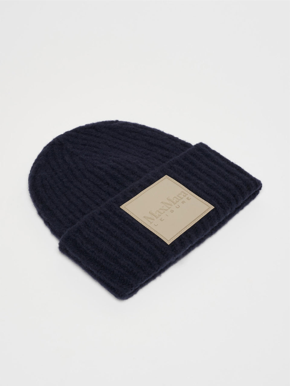 MAX MARA LEISURE Berretto in Lana a Coste Blu Promozione Limitata