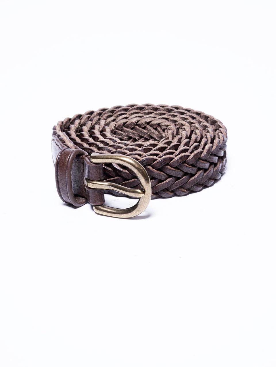 DRAGON DIFFUSION Cintura Sottile in Pelle Marrone