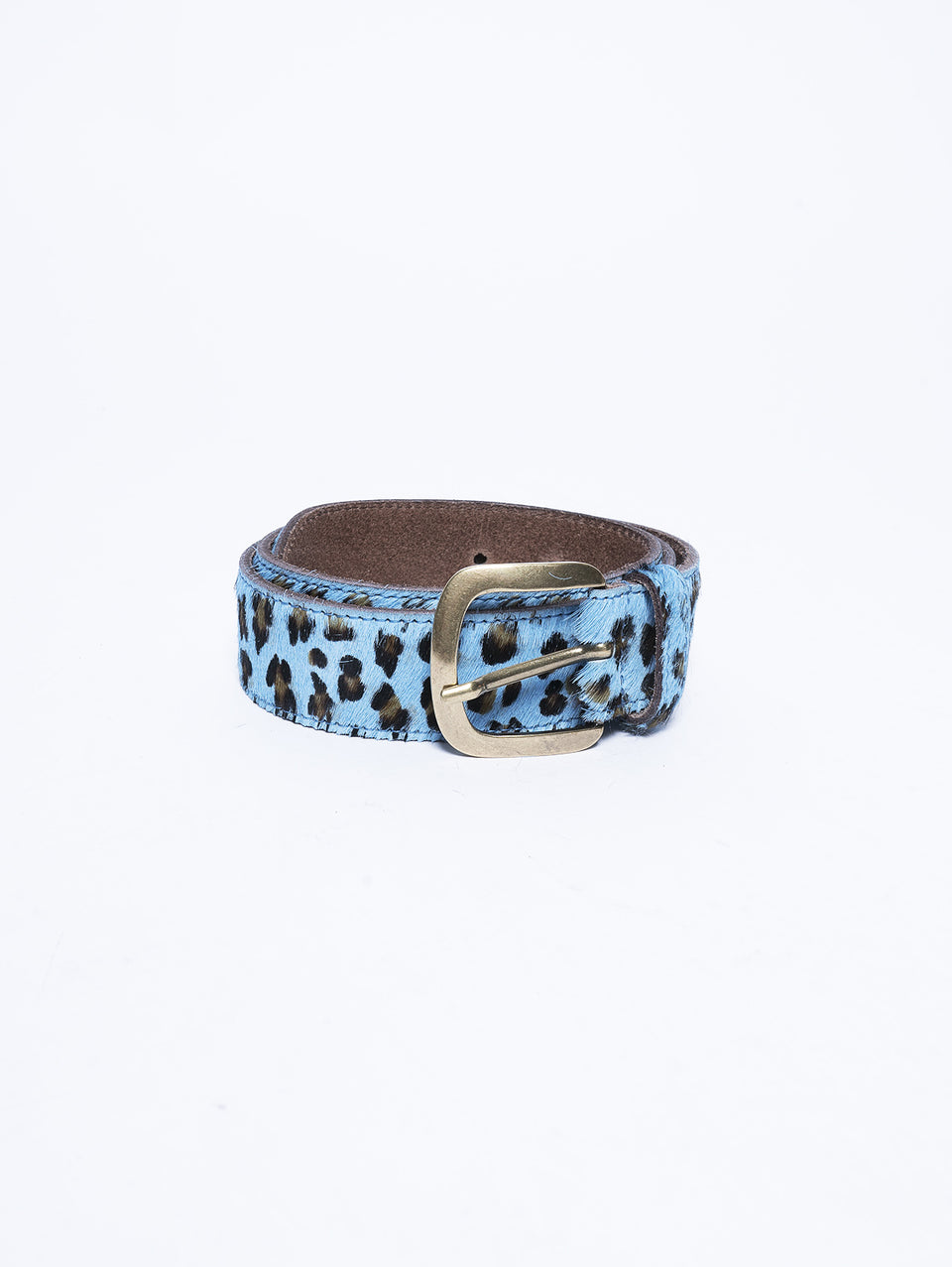 ESSENTIEL ANTWERP Cintura Rivestita in Pelle Celeste
