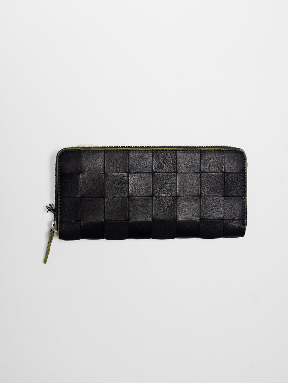 DRAGON DIFFUSION Portafoglio in Pelle Check Zip Around Wallet Nero Saldi Di Fabbrica