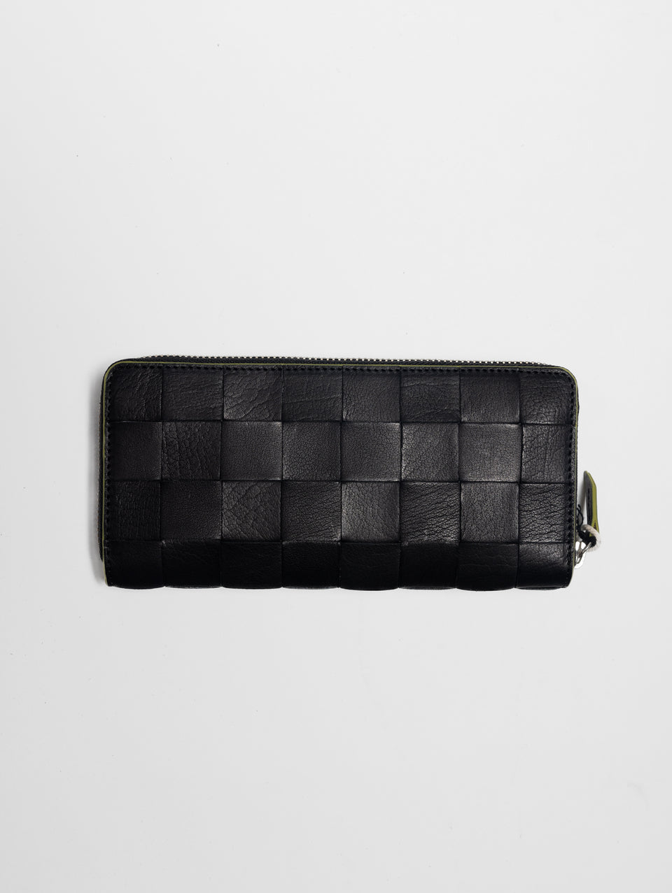 DRAGON DIFFUSION Portafoglio in Pelle Check Zip Around Wallet Nero Saldi Di Fabbrica