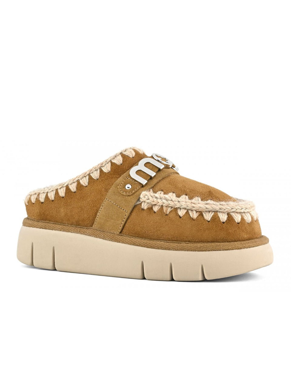 MOU Pantofole Bounce Clog Metal Logo Cognac Offerta natalizia