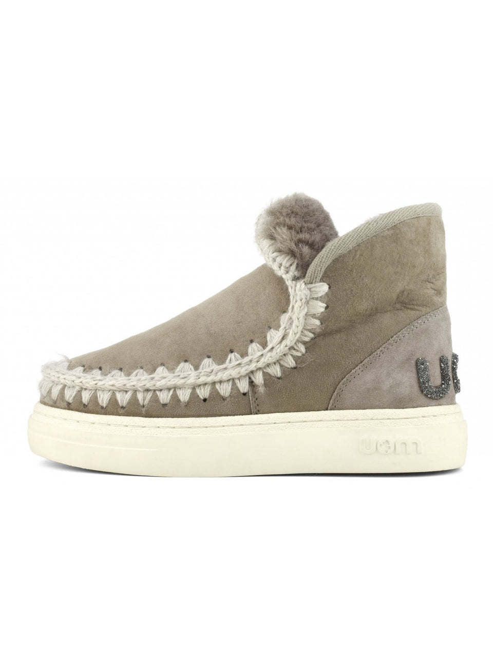 MOU Stivaletto in Montone Sneakers Bold Glitter Grigio Offerta Pasqua
