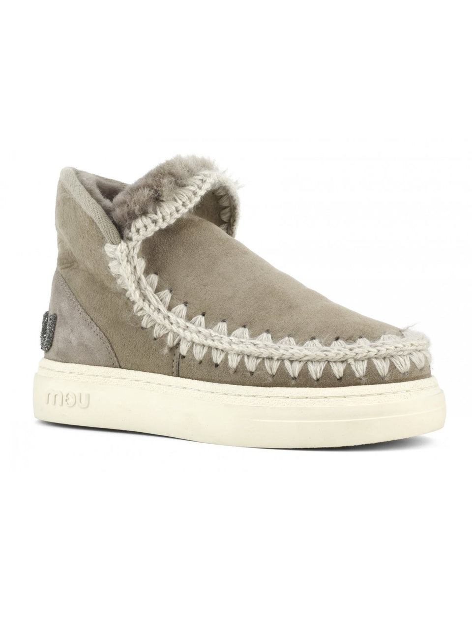 MOU Stivaletto in Montone Sneakers Bold Glitter Grigio Offerta Pasqua