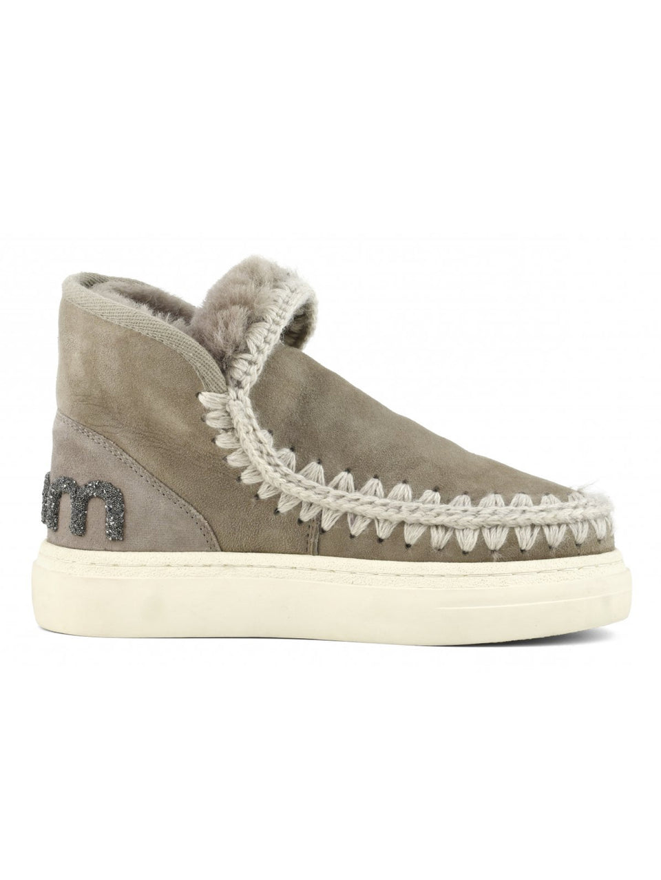 MOU Stivaletto in Montone Sneakers Bold Glitter Grigio Offerta Pasqua