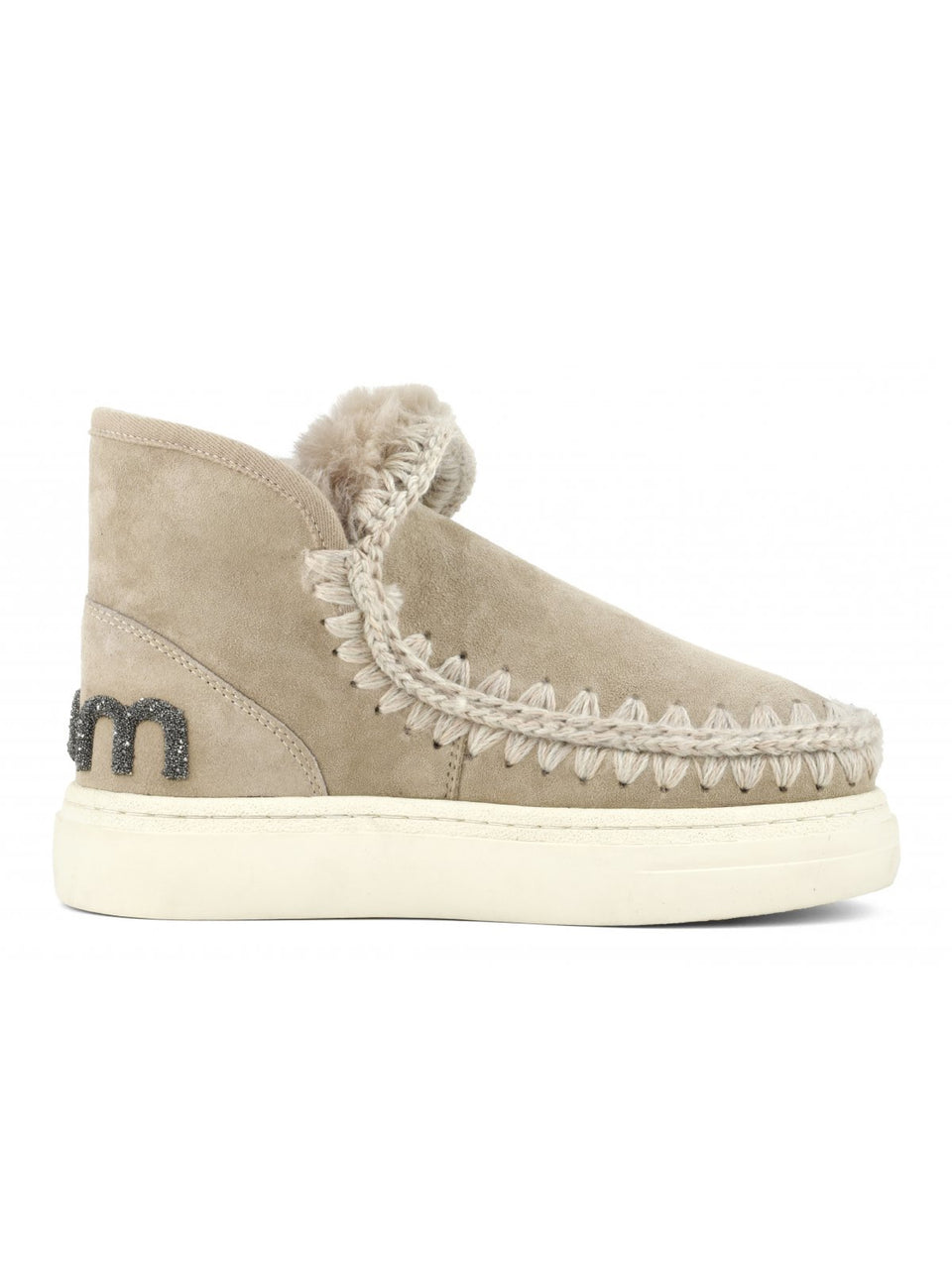 MOU Stivaletto in Montone Sneakers Bold Glitter Cammello Offerta per la Festa della Mamma