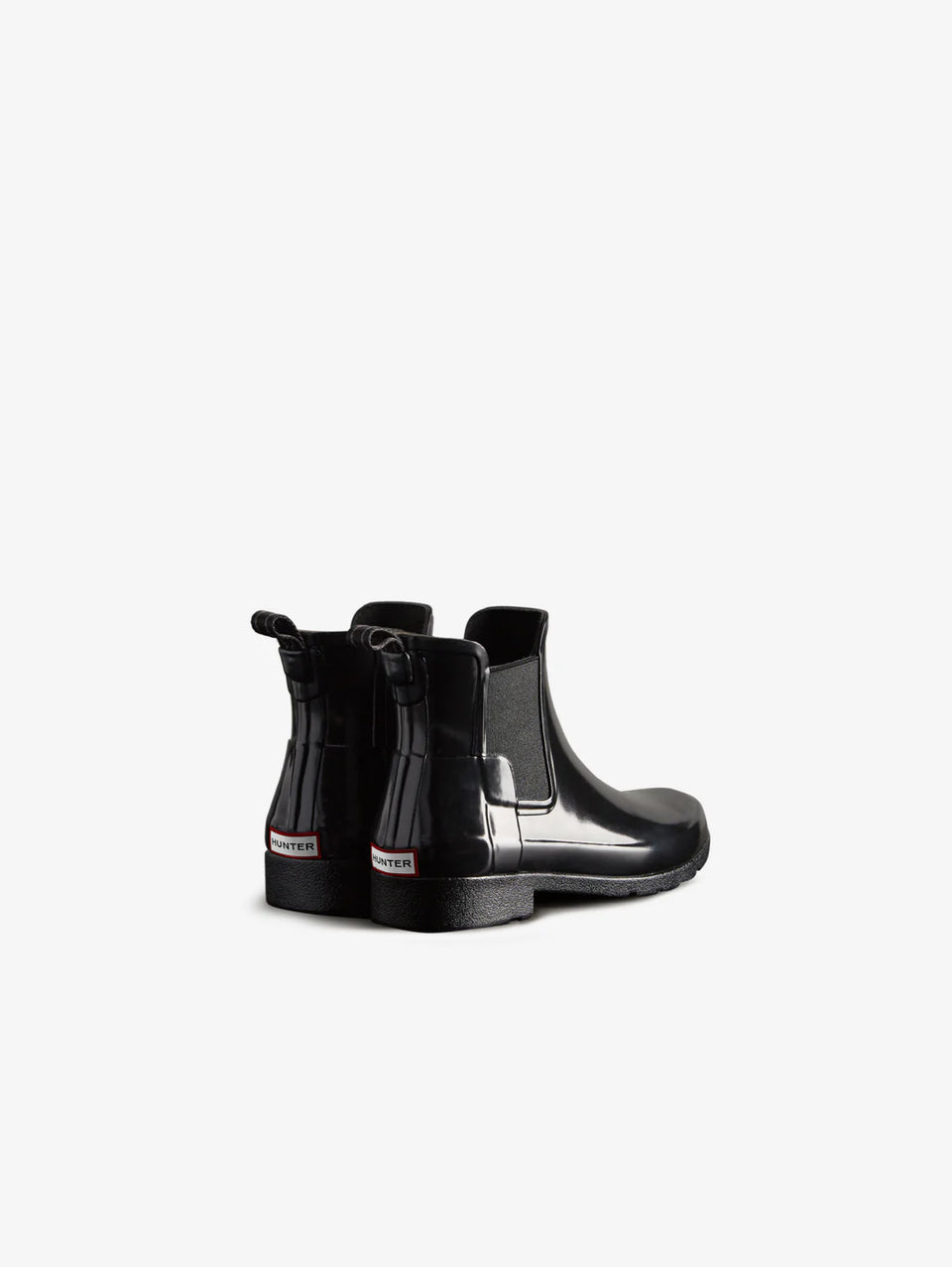 HUNTER Stivaletti Chelsea in Gomma Lucida con Elastico Nero Offerta migliore