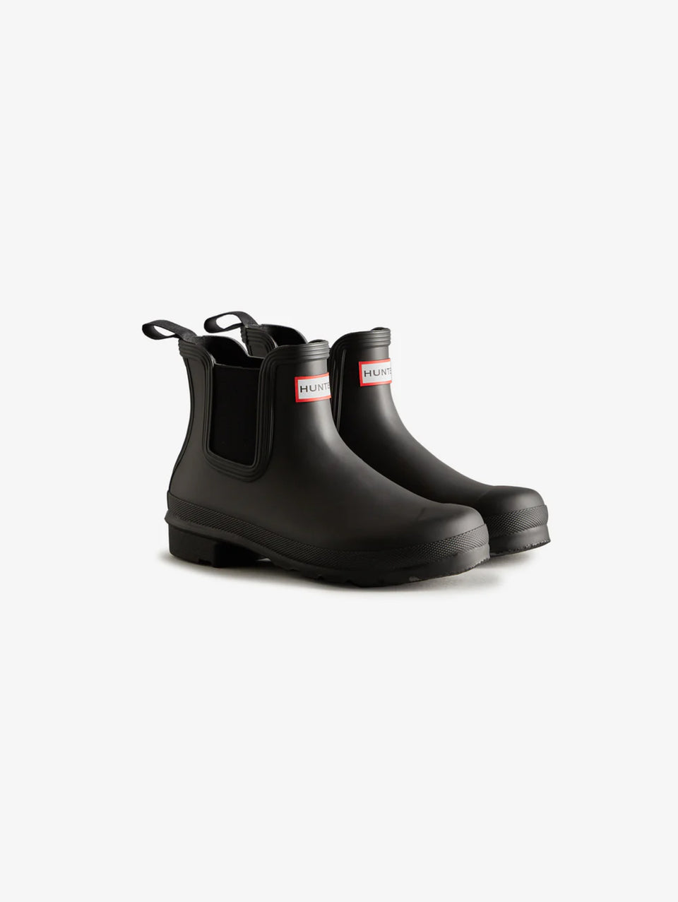 HUNTER Stivaletti Chelsea in Gomma con Elastico Nero Online Outlet