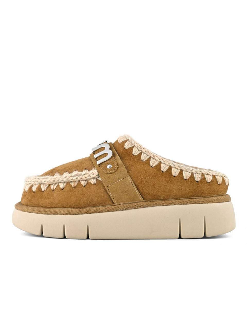 MOU Pantofole Bounce Clog Metal Logo Cognac