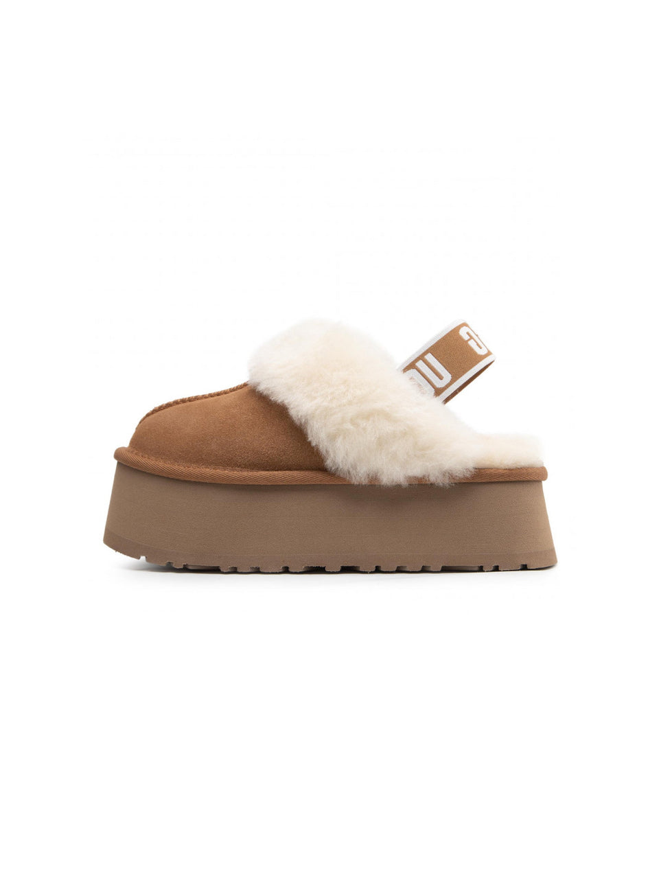 UGG Ciabatte con Elastico in Montone Castagna Liquidazione