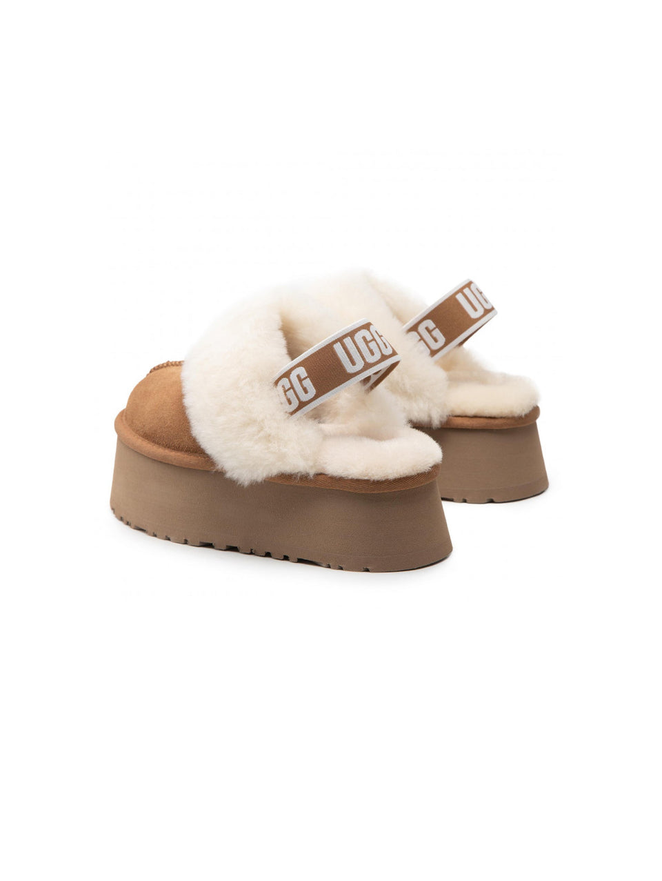 UGG Ciabatte con Elastico in Montone Castagna Liquidazione