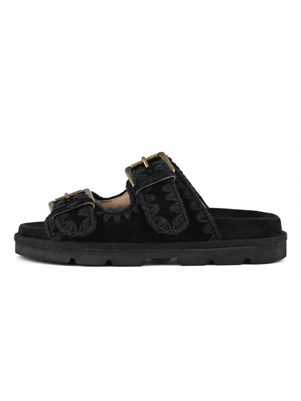 MOU Sandali con Fibbia in Pelle Bio Nero Super Saving Price
