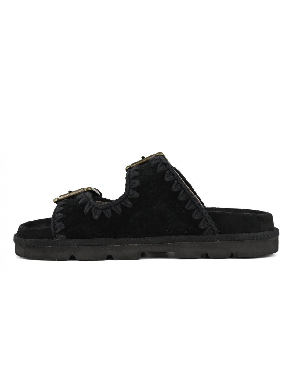MOU Sandali con Fibbia in Pelle Bio Nero Super Saving Price