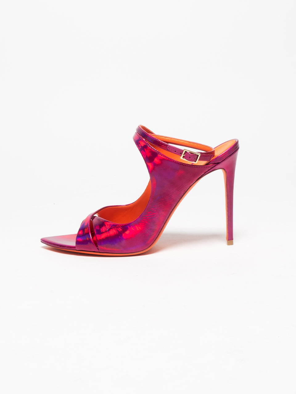 ALDO CASTAGNA Sandalo in Pelle Laminato Fucsia