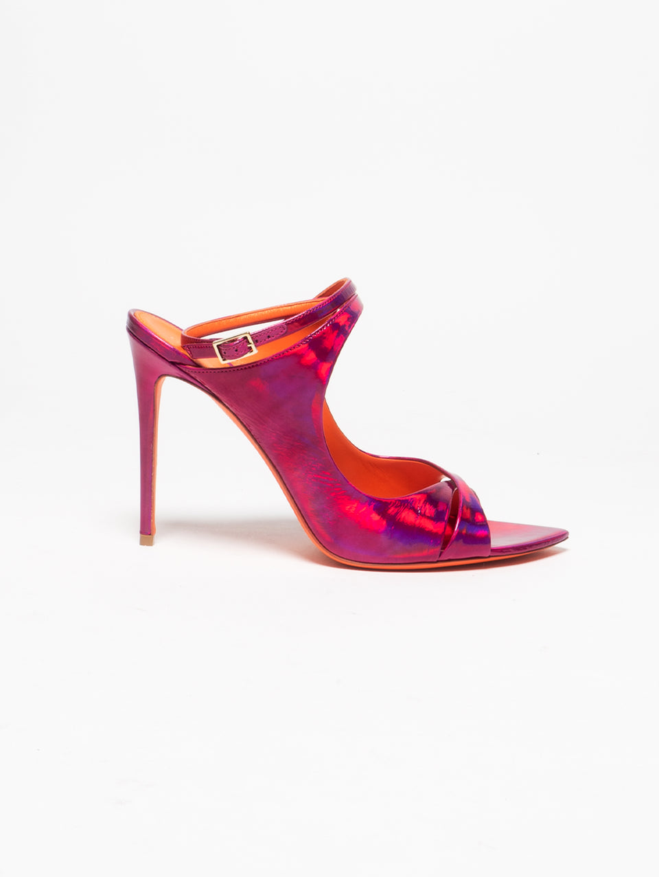 ALDO CASTAGNA Sandalo in Pelle Laminato Fucsia Ritorno libero