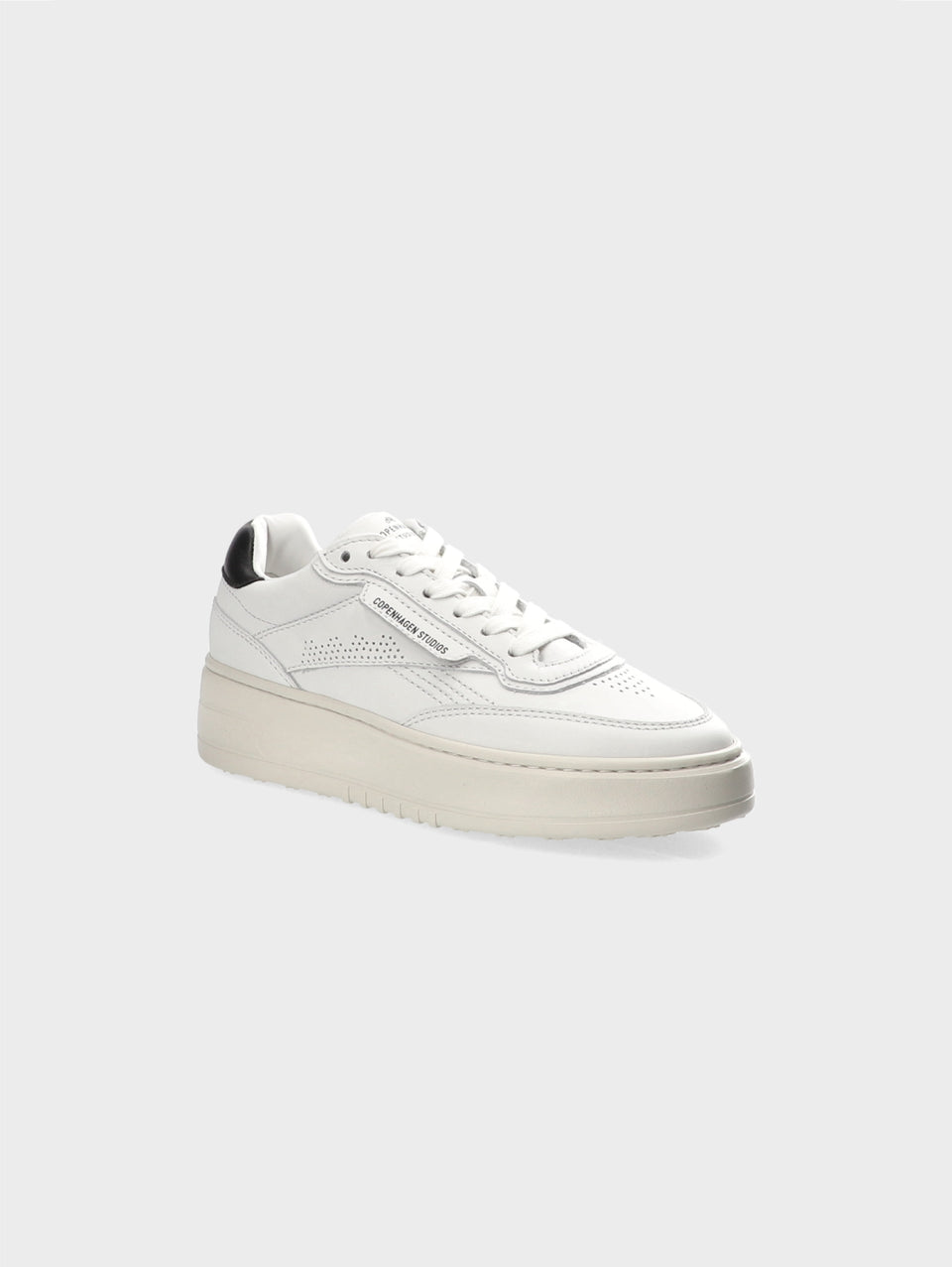 COPENHAGEN Sneakers in Pelle con Suola Bold Bianco/Nero Solo un giorno rimasto